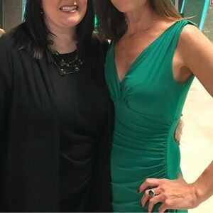 Ralph Lauren Green Ruched Sheath Midi Dress